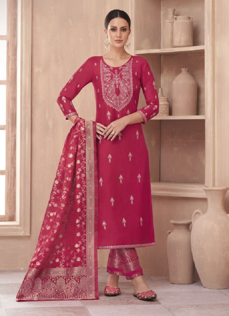 Noorani By Parnika Silk Jacquard Designer Salwar Suits Catalog